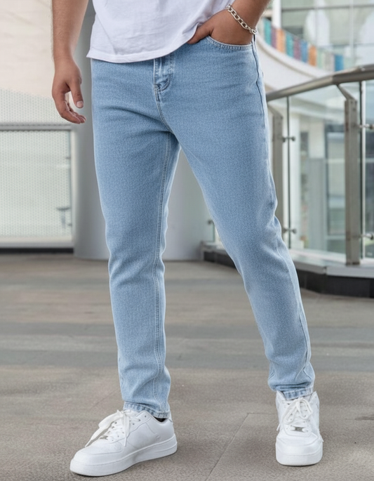 Men's Casual Skinny Fit Straight Leg Jeans With Pockets