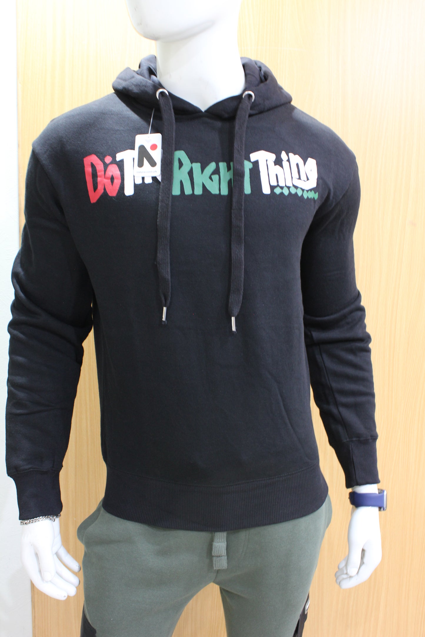 Mens (Do the Right Thing) Slogan Printed Pullover Hoodie