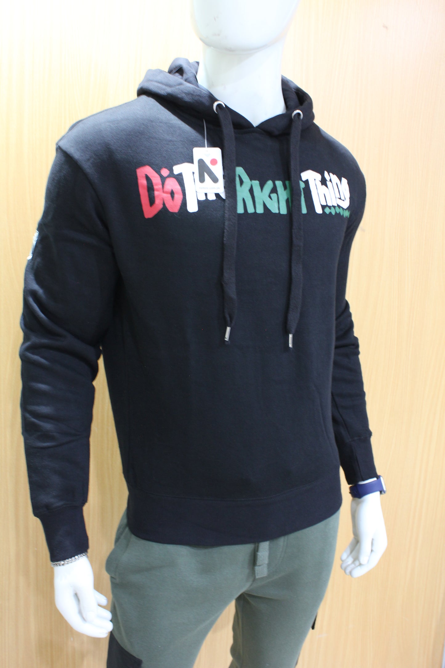 Mens (Do the Right Thing) Slogan Printed Pullover Hoodie