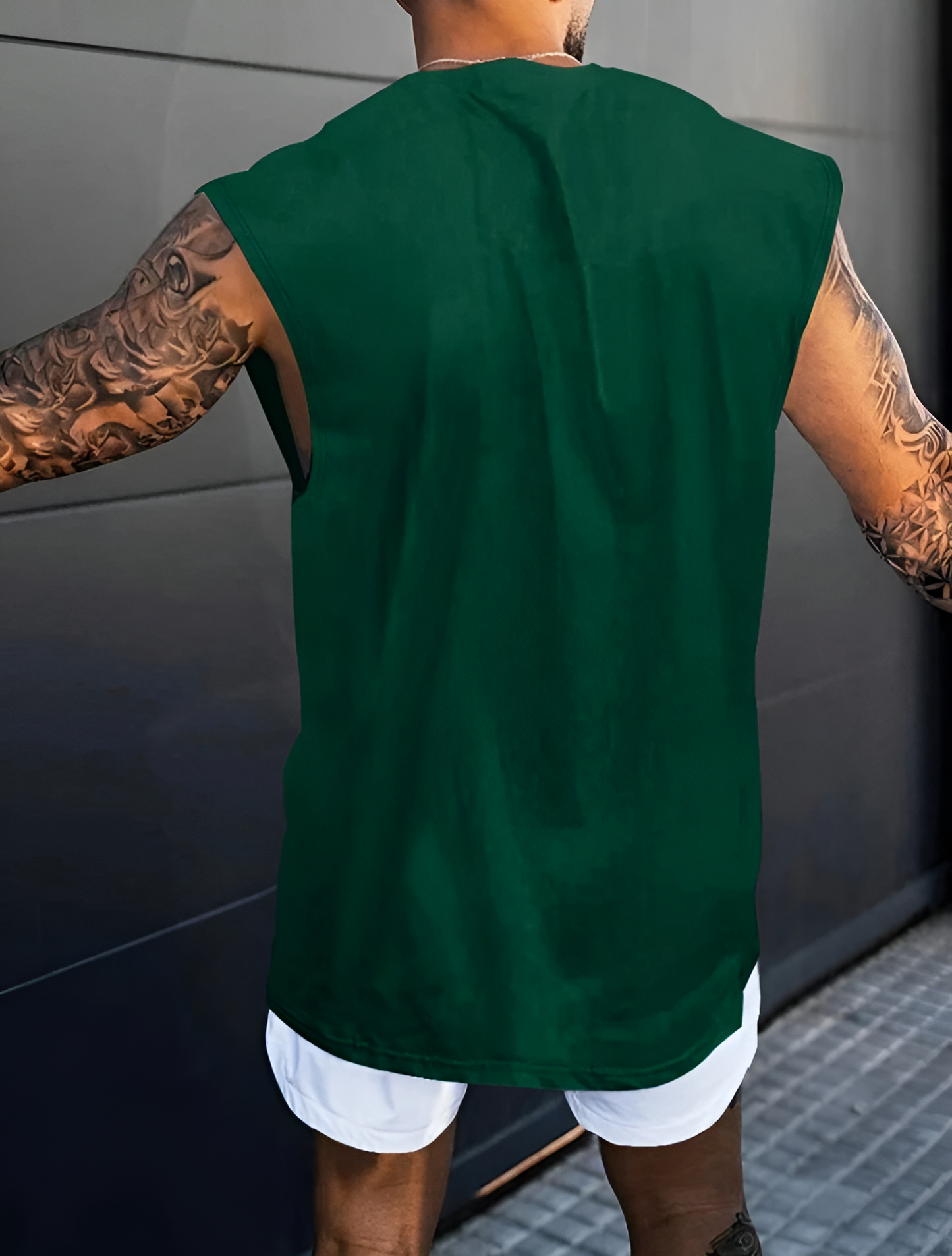 Men's New York Printed Sleeve Less Shirt.