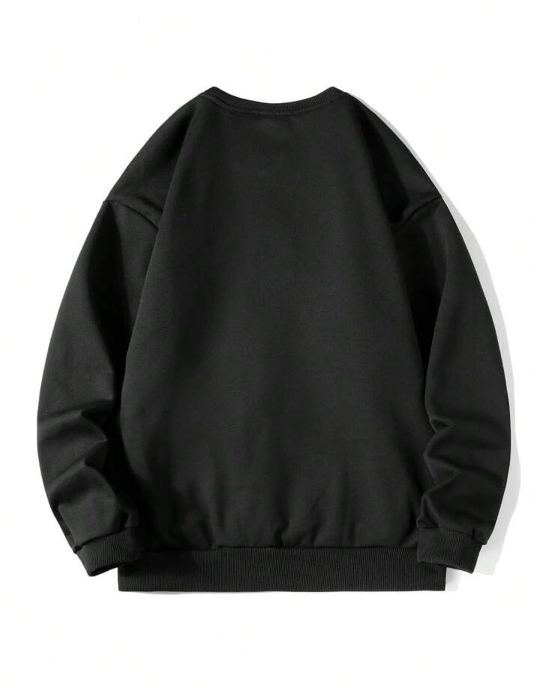 Men's Solid Color Crew Neck Long Sleeve Pullover Sweatshirt.