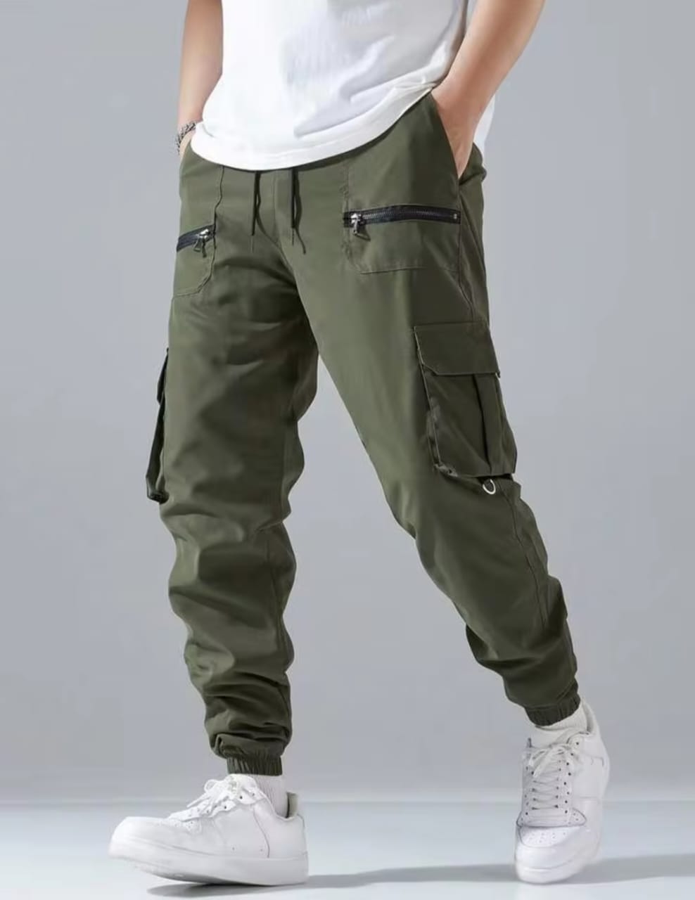 Men New Flap Double Zip Pocket Cargo Pant / Trouser.