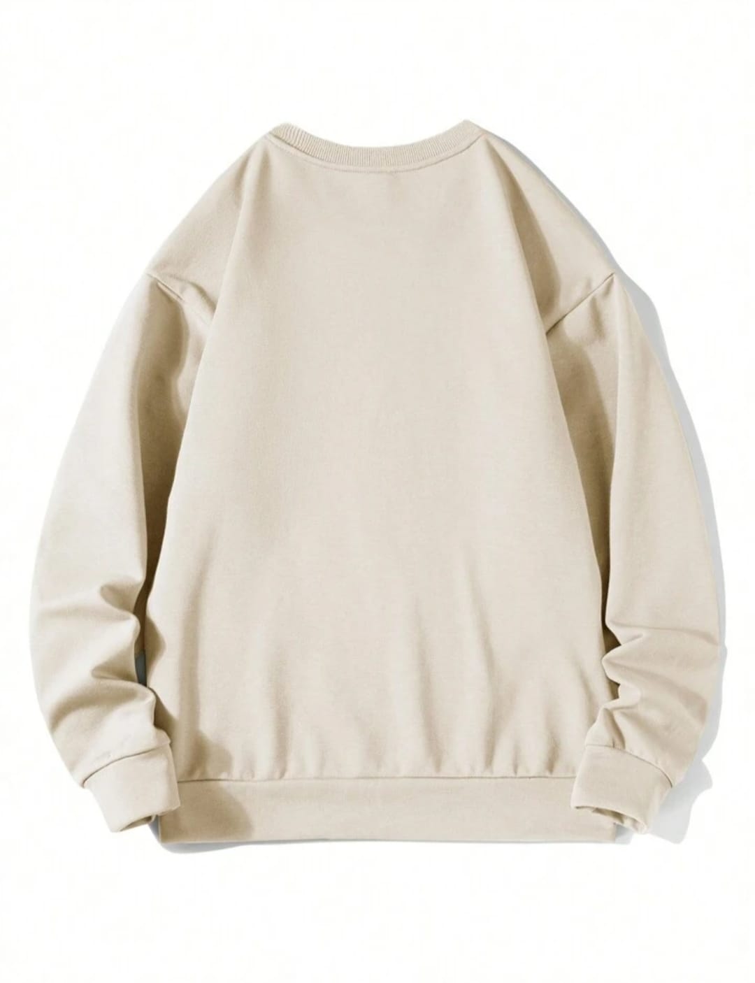 Men's Solid Color Crew Neck Long Sleeve Pullover Sweatshirt.