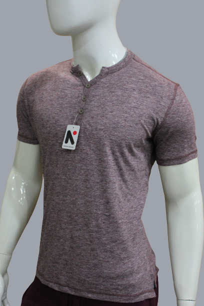 Men's Summer Smoky Pink Henley T-Shirts