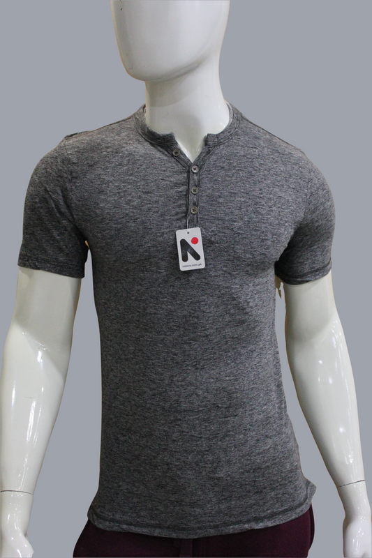 Men's Summer Charcoal Henley T-Shirts