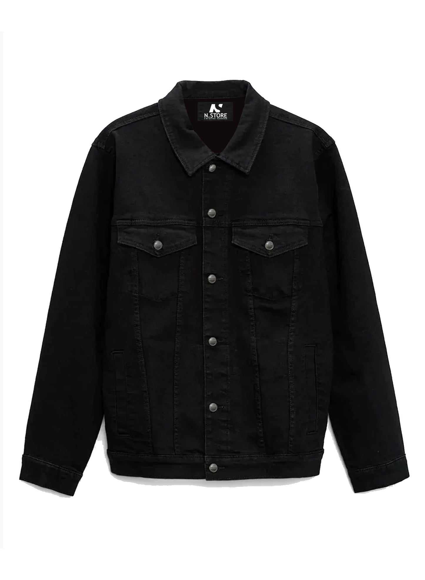 Men's Hypemode Loose Casual Long Sleeve Black Denim Jacket