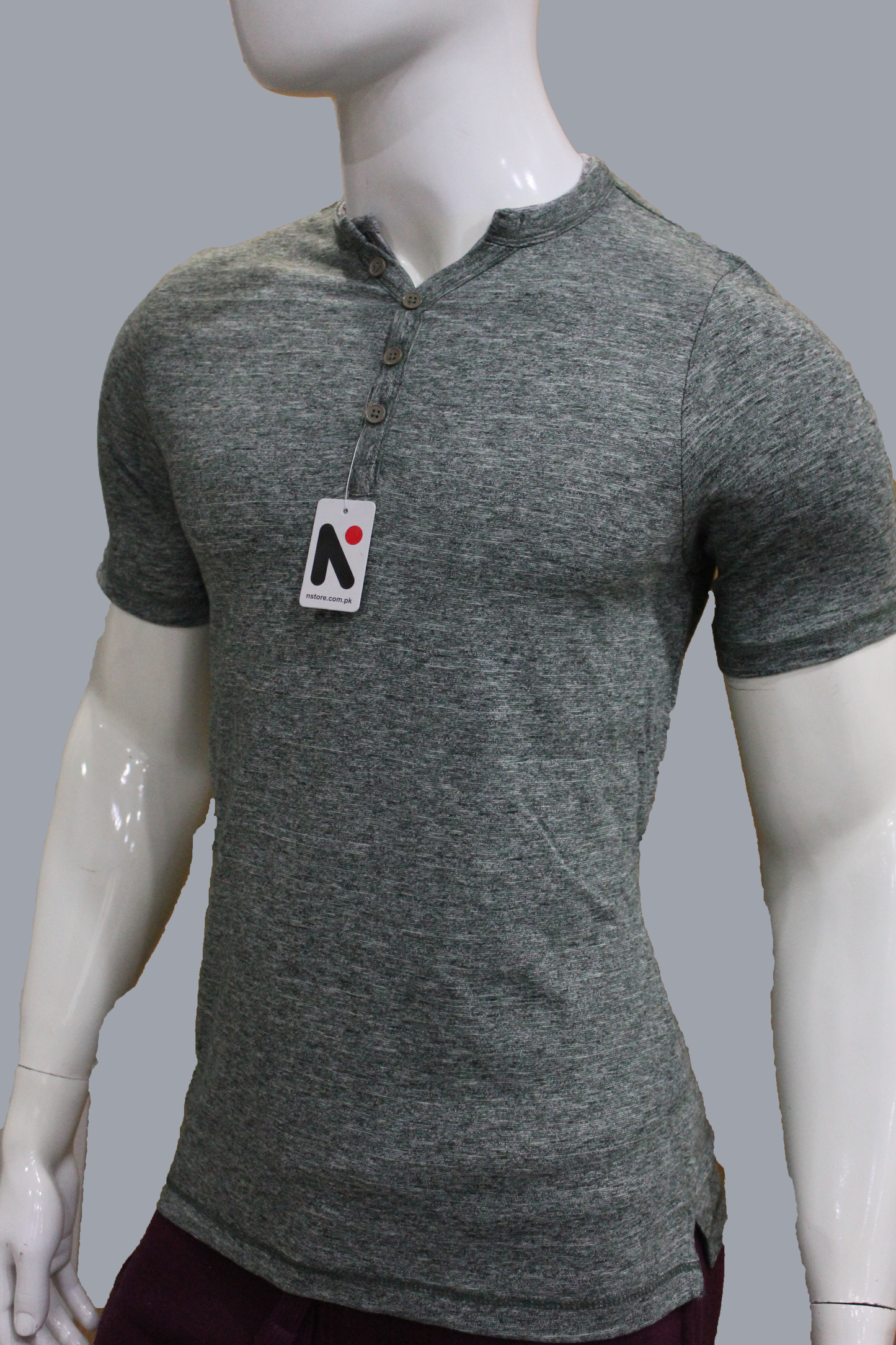 Men's Summer Smoky Green Henley T-Shirts