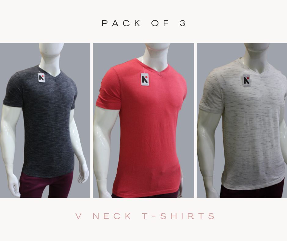 Pack of 3 V Neck T-Shirts