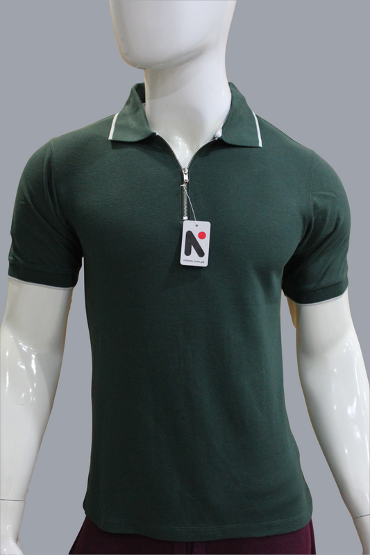 Mens Ziper Summer Polo Shirt