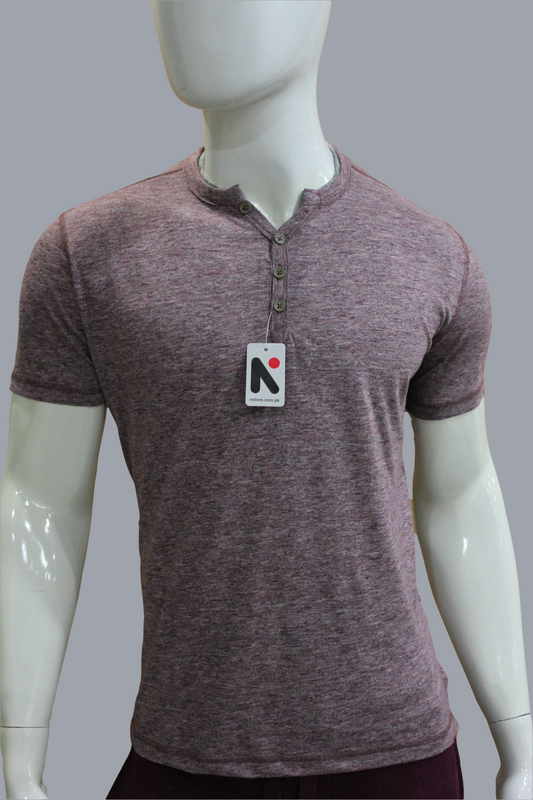 Men's Summer Smoky Pink Henley T-Shirts