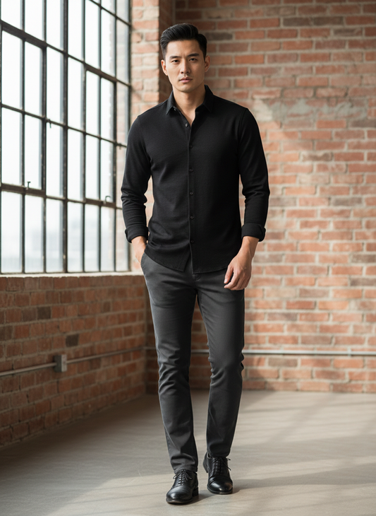 Men's New Full Sleeve Polo Shirt.