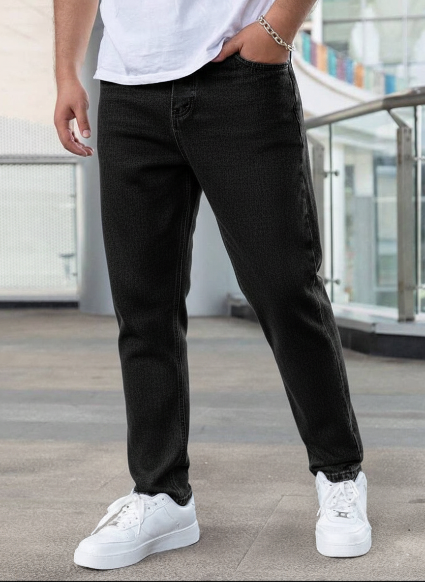 Men's Casual Skinny Fit Straight Leg Jeans With Pockets