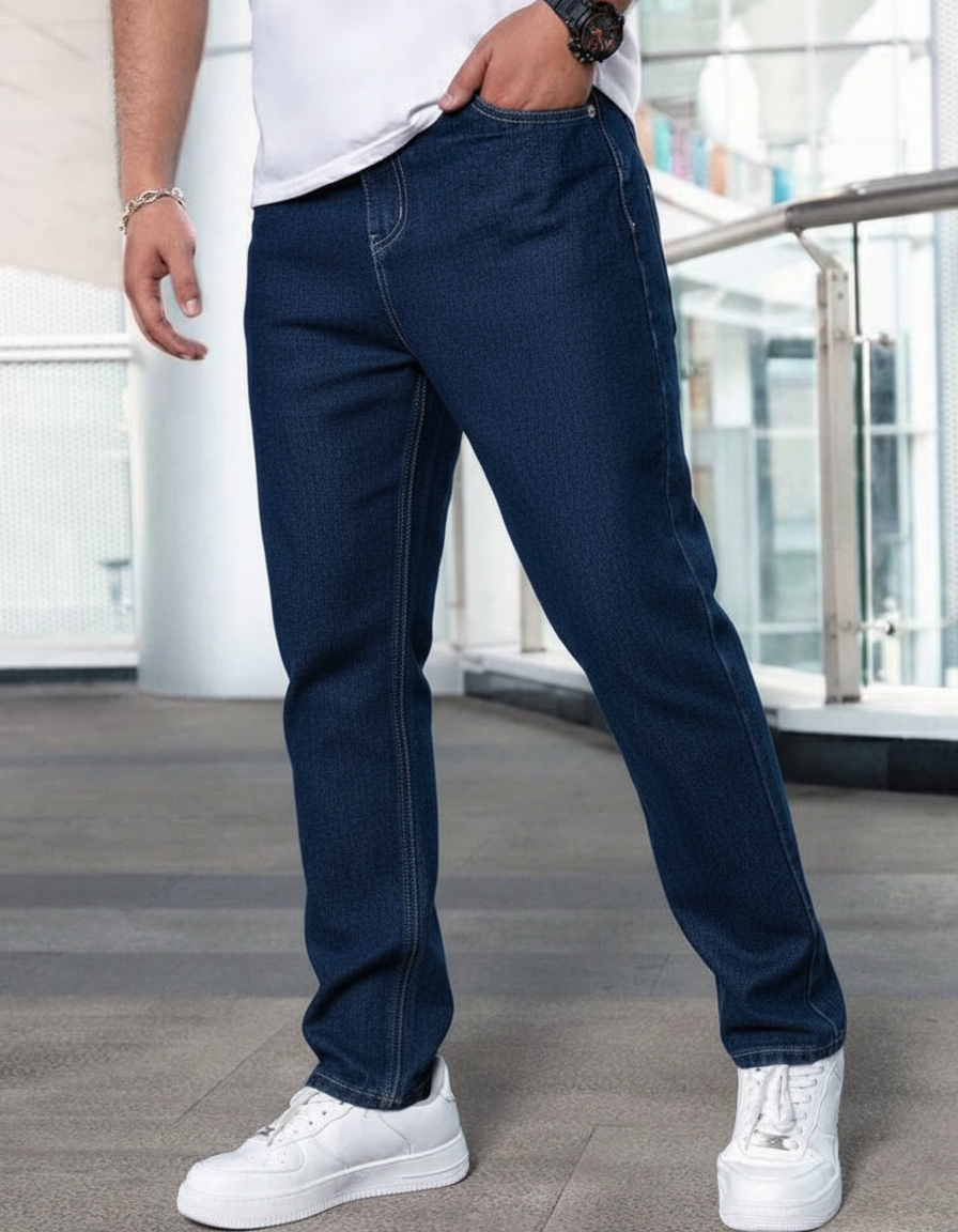 Men's Casual Skinny Fit Straight Leg Jeans With Pockets