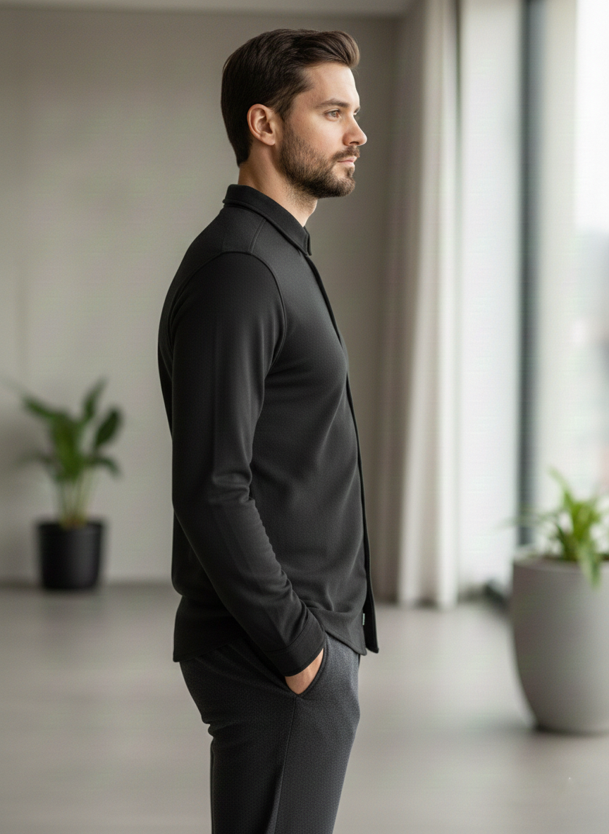 Men's New Full Sleeve Polo Shirt.