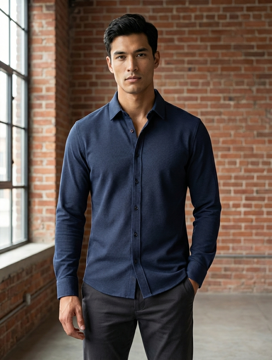 Men's New Full Sleeve Polo Shirt.