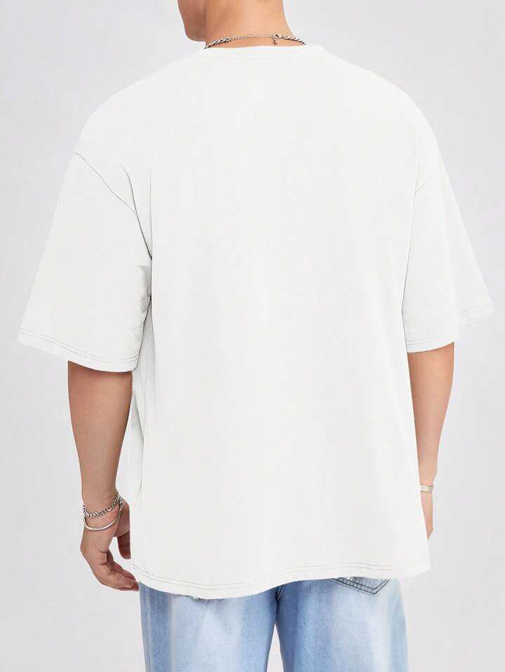 Men's Hypemode Loose Fit Solid Color Drop Shoulder.