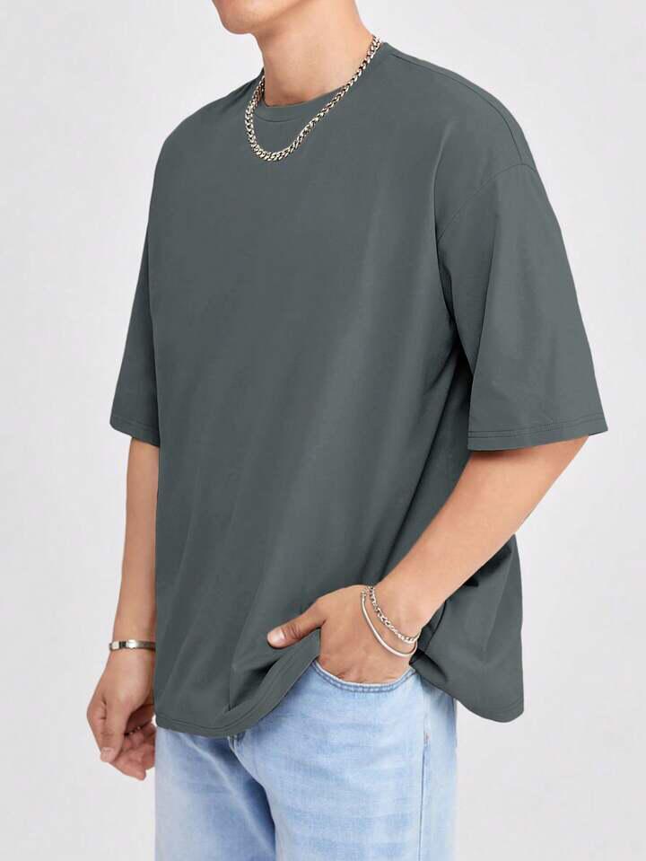 Men's Hypemode Loose Fit Solid Color Drop Shoulder.