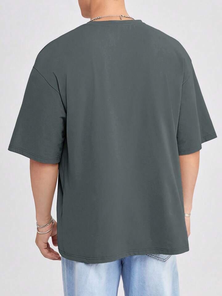 Men's Hypemode Loose Fit Solid Color Drop Shoulder.