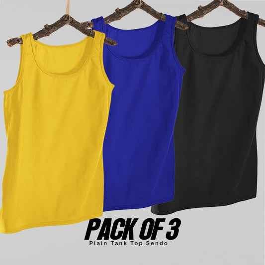 Mens New Solid Colour Jersey Tank Top / Sando - Pack of 3