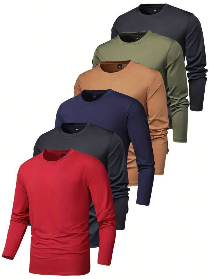 Men's Solid Color Full Sleeves Shirts.(Pack of 6)