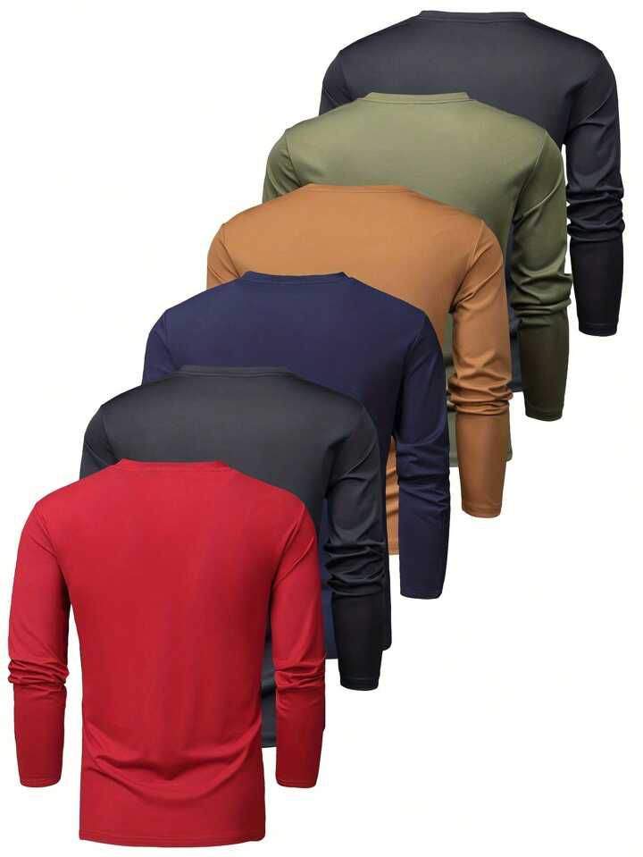 Men's Solid Color Full Sleeves Shirts.(Pack of 6)