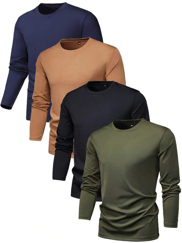 Men's Solid Color Full Sleeves Shirts.(Pack of 4)