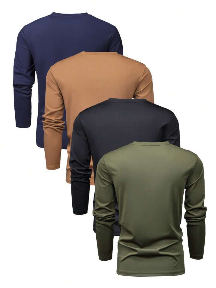 Men's Solid Color Full Sleeves Shirts.(Pack of 4)