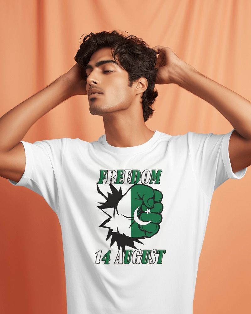 Mens Half Sleeve Patriotic Pakistan Printed T Shirt