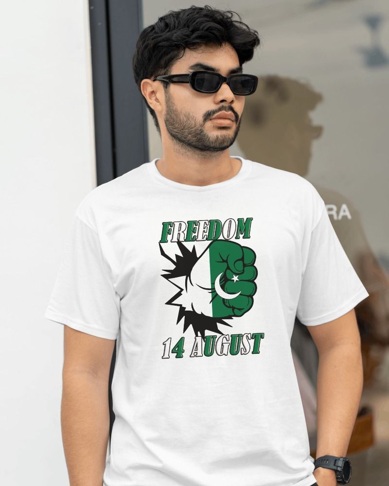 Mens Half Sleeve Patriotic Pakistan Printed T Shirt