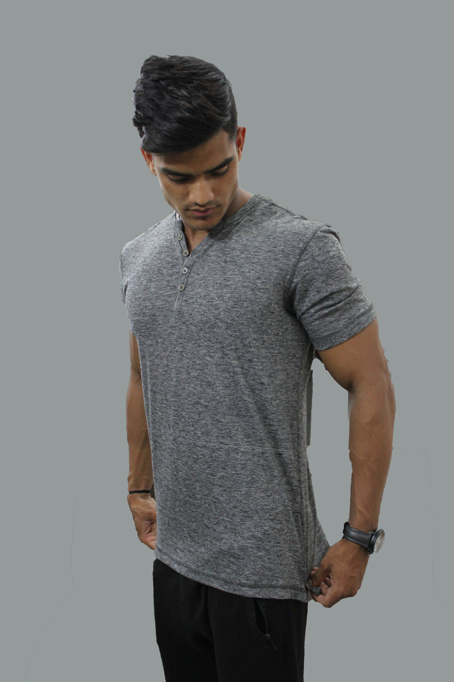 Pack of 3 Men's Summer Henley T-Shirts