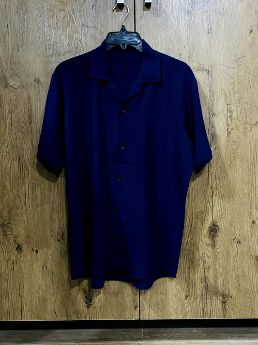 Men's Casual Solid Blue Color Shirt.