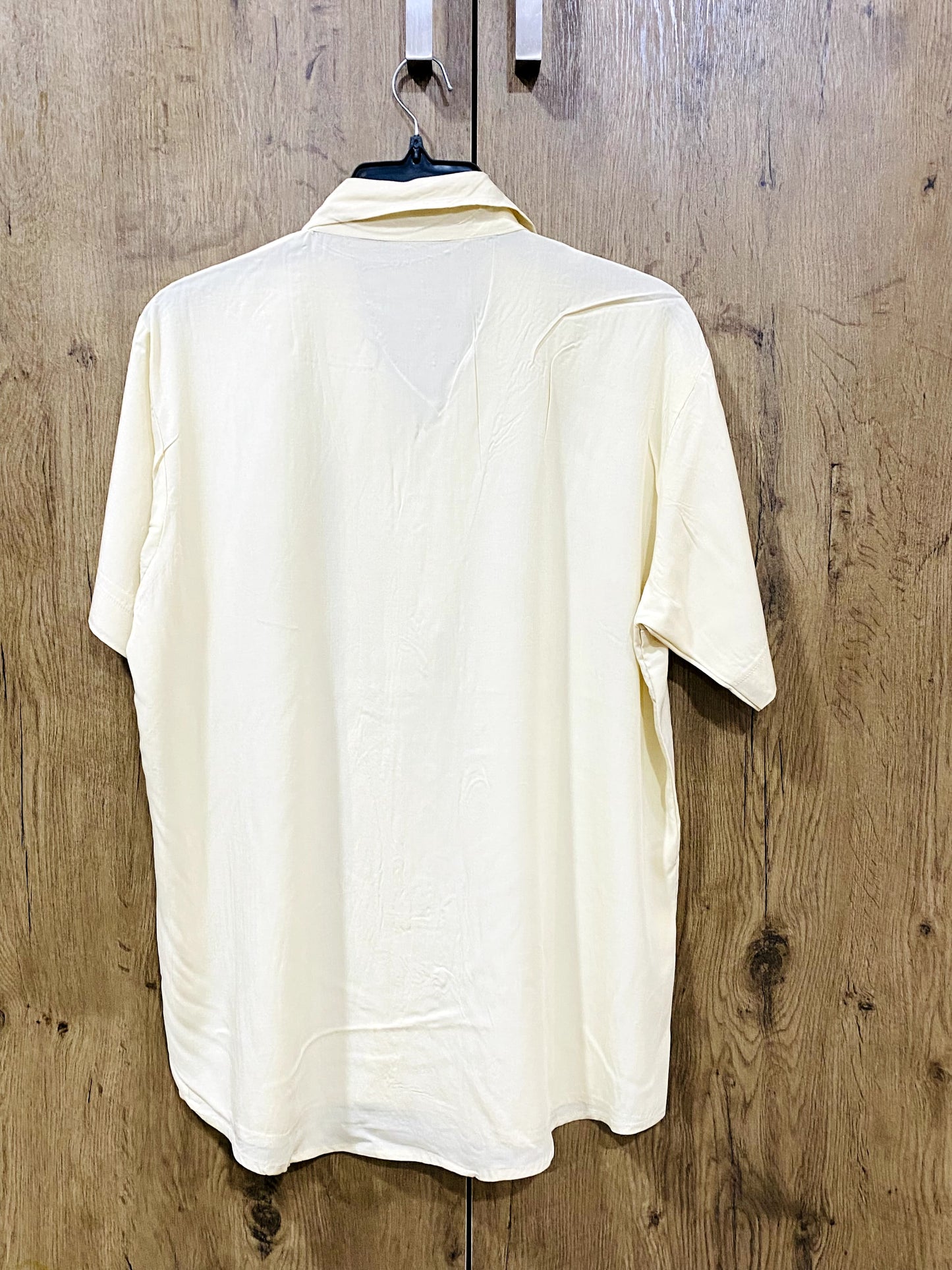 Men's Casual Solid Of-White Color Shirt.