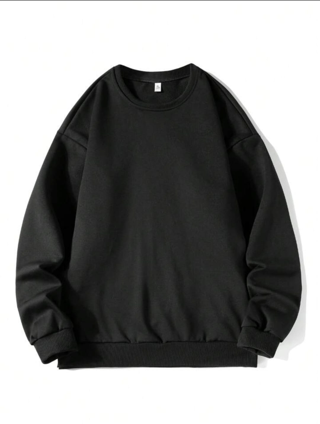 Men's Solid Color Crew Neck Long Sleeve Pullover Sweatshirt.