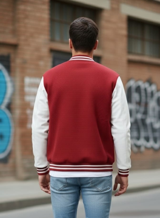Men's New Jacquard Baseball Textured Jacket.