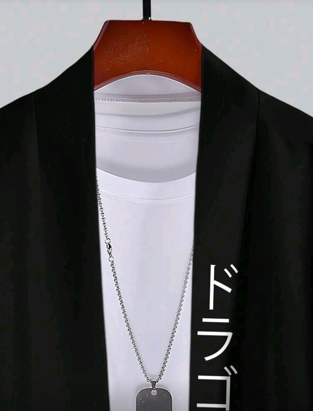 Men's Dragon Printed Kimono Drop Shoulder Shirt Without Tee.