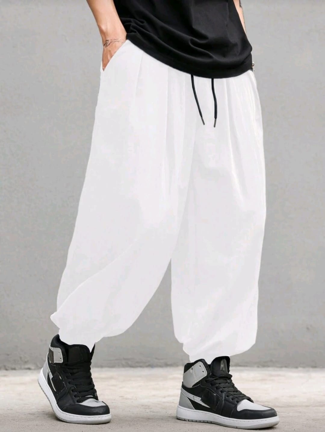 Harajuku Men's Harem Pants Hip Hop Streetwear Fashion Jogger Sweatpants Vintage Style.