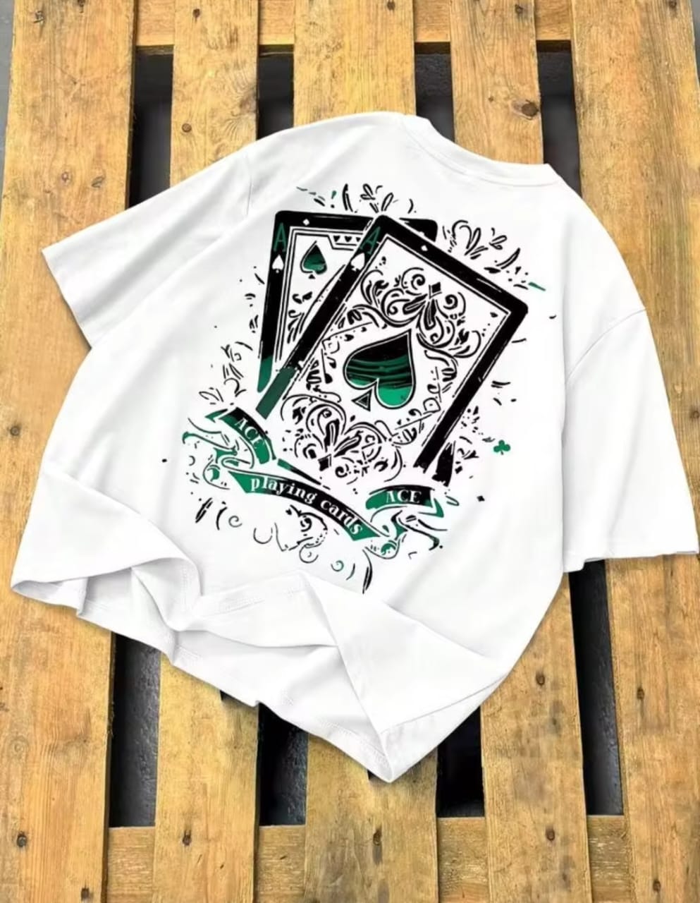 Men's New Graphic Printed Cards Drop shoulder.
