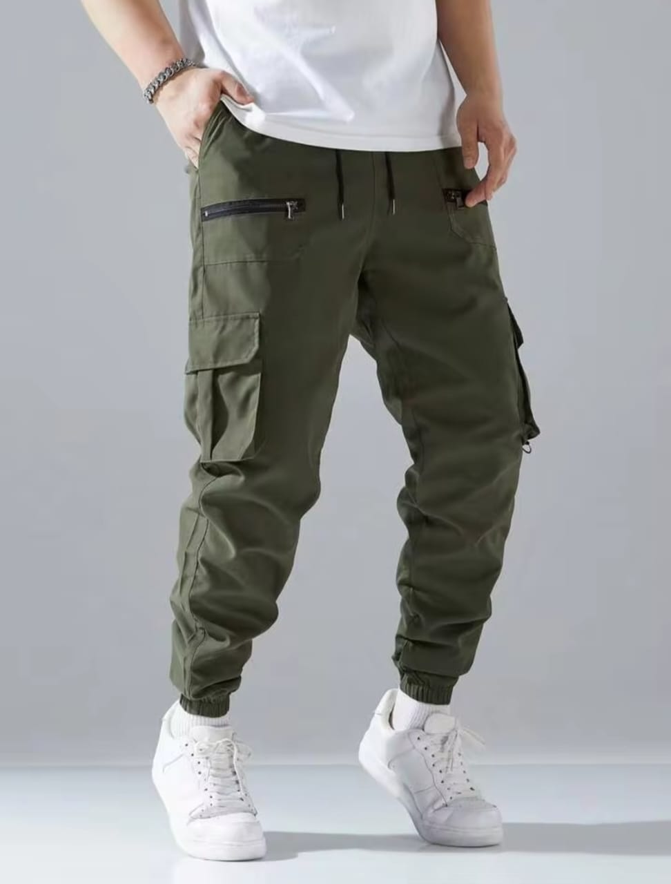Men New Flap Double Zip Pocket Cargo Pant / Trouser.