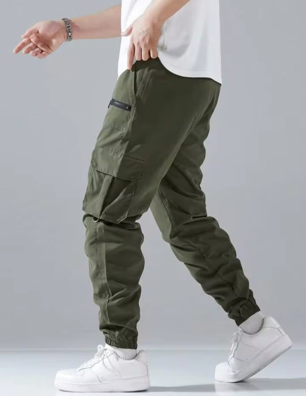 Men New Flap Double Zip Pocket Cargo Pant / Trouser.