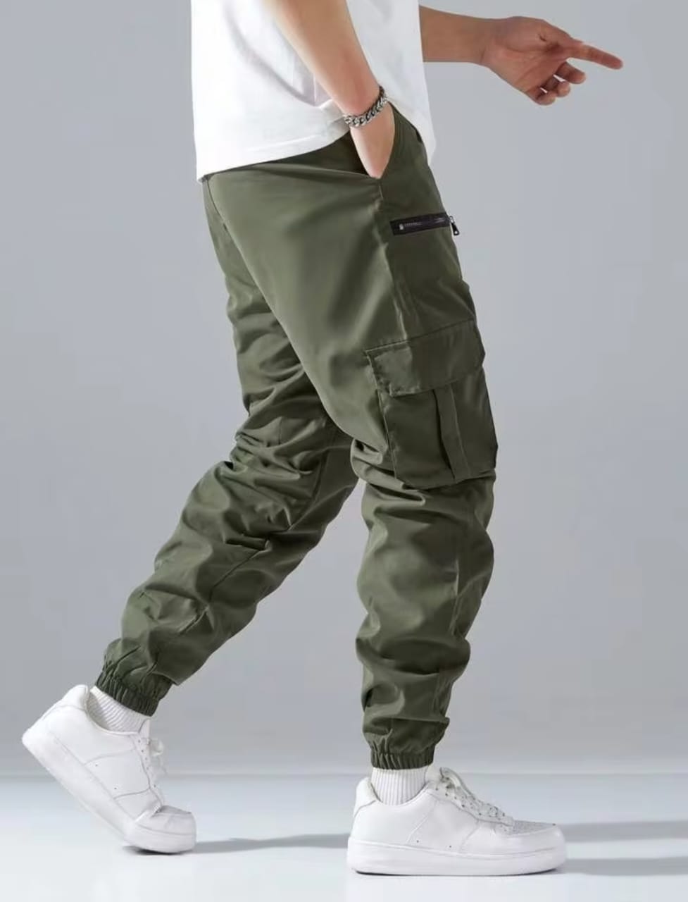 Men New Flap Double Zip Pocket Cargo Pant / Trouser.