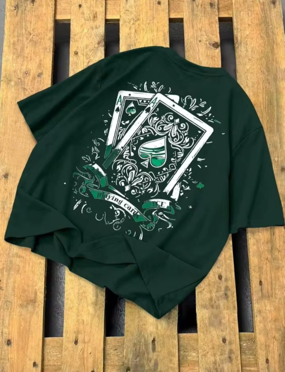 Men's New Graphic Printed Cards Drop shoulder.