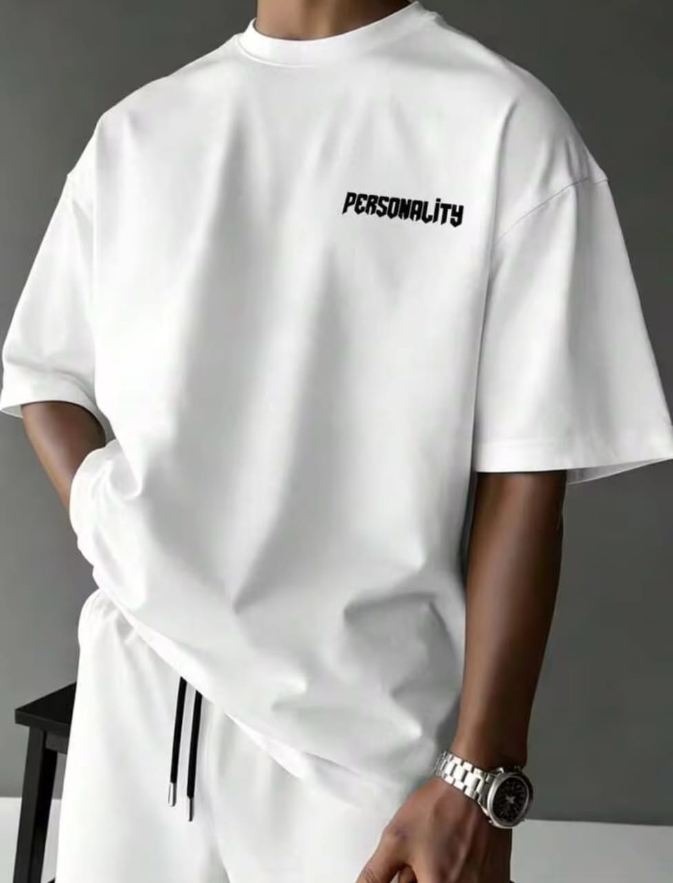 Men's Personality Graphic Printed Drop shoulder.