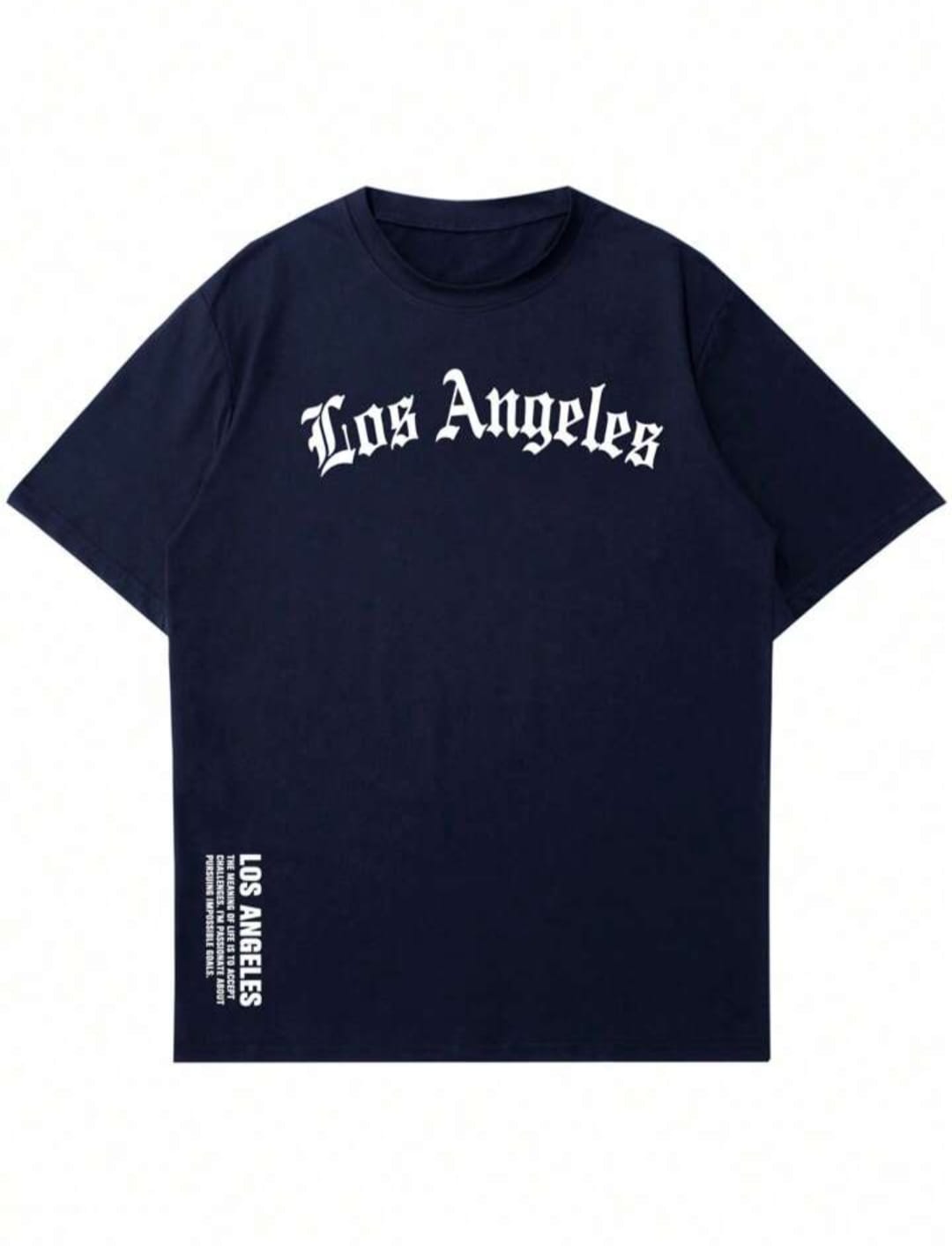 Men's New Los Angles Printed Letter Drop shoulder.