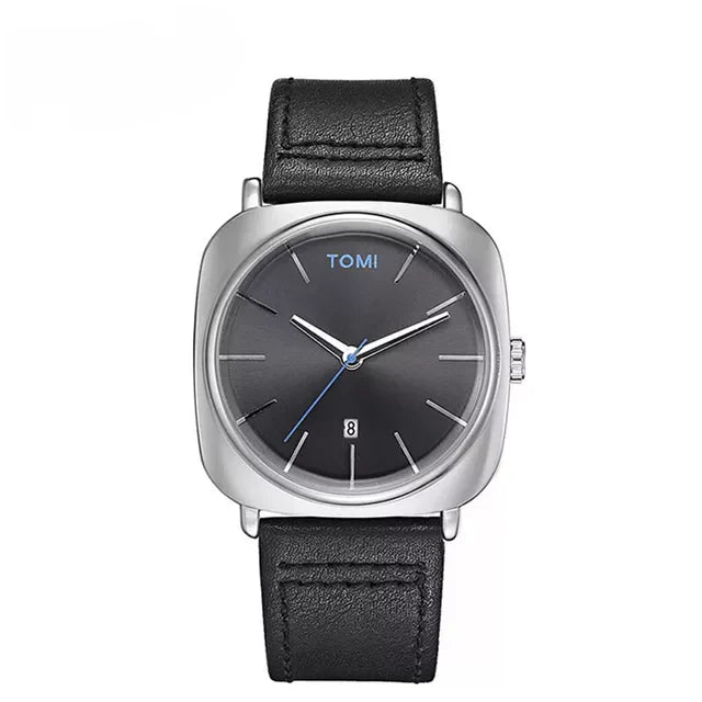 Men's TOMI T-084 Watch Quartz Date Leather Strap